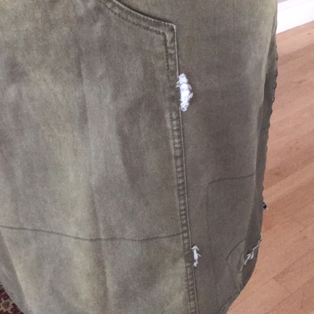 Parasuco ergonomic Jean Skirt Size 4, Green/Denim Blue - Picture 9 of 12